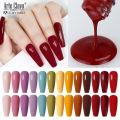 ArteClavo Cherry Red Color Gel Nail Polish Semi Permanent Gel Varnishes For Christmas Nail Art Design Glass Bottle Top Colorcard. 