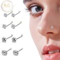 Pure Silver (chandi) Nose Pin with Multi-color Small (2 MM) Stones For Women. 