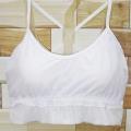 Stretchable White Sports Half Camisole/Half Body Bra/Half BDs for Beginner Girls. 