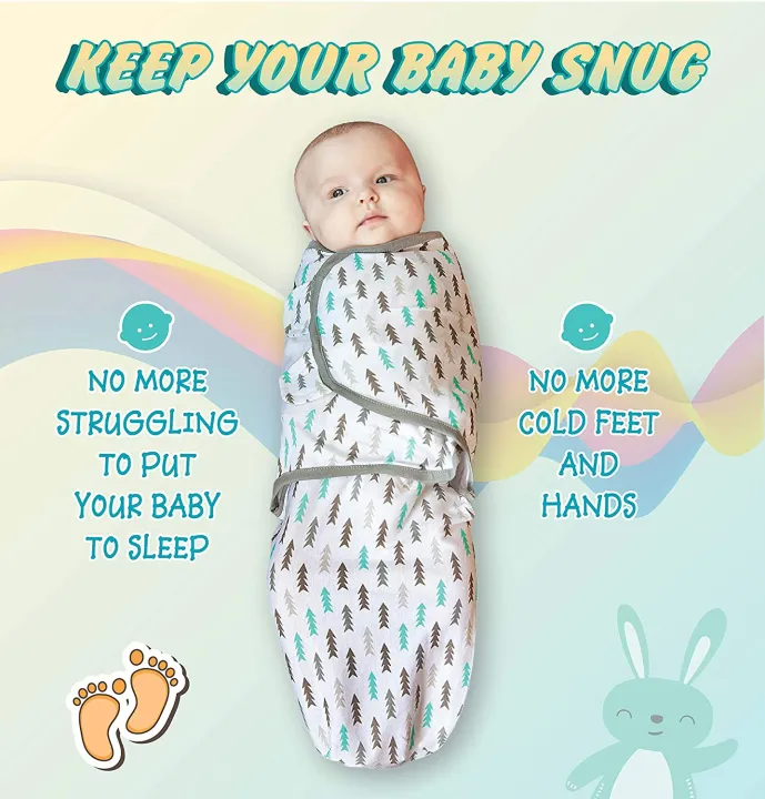 2pcs%20Baby%20Swaddle%20Blanket,%200%20to%206%20M%20Swaddle%20Wrap%20for%20Infant,%20Adjustable%20Newborn%20Swaddle,%20Organic%20Cotton%20Baby%20Swaddle%20-%20Image%204