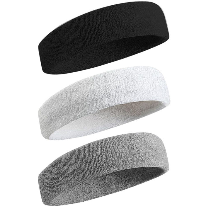 【Sale】 3Pcs Sweatproof Sports Headbands For Men And Women - Moisture-Wicking Sweatband For Tennis, Basketball, Running, Gym, Workout