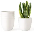 Pack of 6 - Small Flower Pots for Cactus and Artificial Plants - White. 