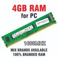 DDR3 RAM 4GB For Computers, Original Branded, 1600mhz, 1333mhz For DDR3 Supported PC. 