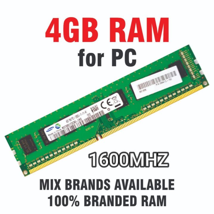 DDR3 RAM 4GB For Computers, Original Branded, 1600mhz, 1333mhz For DDR3 Supported PC