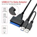 Dual USB 3.0 SATA III Cable 22 Pin Sata to USB Adapter, USB 3.0 to SATA Cable Up to 5 Gbps Support 2.5 Inches Laptop External SSD HDD Hard Drive Adapter Cable. 
