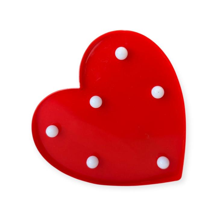 Heart Shape LED Night Light Wall Hanging Decorative Lamp – Romantic Red ...
