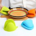 1 pc silicon oven mitts-Thickened Mini Oven Gloves- Glove Pot Holder- Silicone Heat Resistant Pot Holder-Pinch Grip Bowl Clips- Kitchen Gloves Tools-silicon pot holder pair. 
