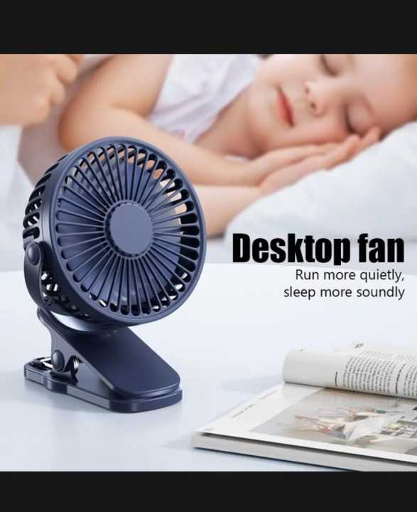 HT      badgeFEIDIAO Clip On Mini Fan Portable Desk Fan Rechargeable 1200mAh Battery Operated Fan for Stroller Camping Air Cooling Fan