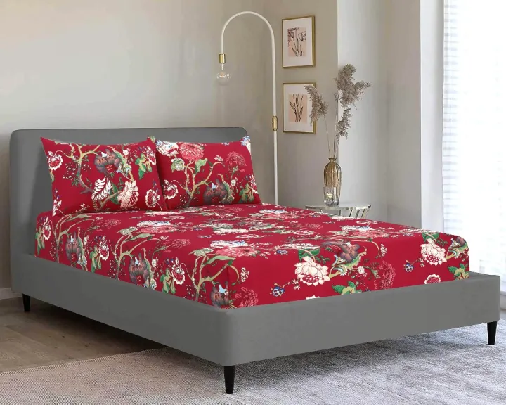 3Pcs%20Cotton%20Fitted%20Bed%20sheets%20Double%20bed%20with%20Pillow%20Cases-%20Printed%20Doublebed%20Fitted%20Sheets%20King%20Size%20with%202%20Pillow%20Covers-%20Tulips%20-%20Image%203