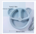 5pcs Cartoon Dinner Plate Set With Divided Plate, Fork And Spoon Baby Feeding Plate Adorable Cartoon Animal Kids Bear Plate Section Dinner Plate Durable Plastic, Perfect For Toddlers Kids Adults Ideal For Home School Restaurant. 