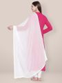 Plain Chiffon Dupatta with Lace Border. 