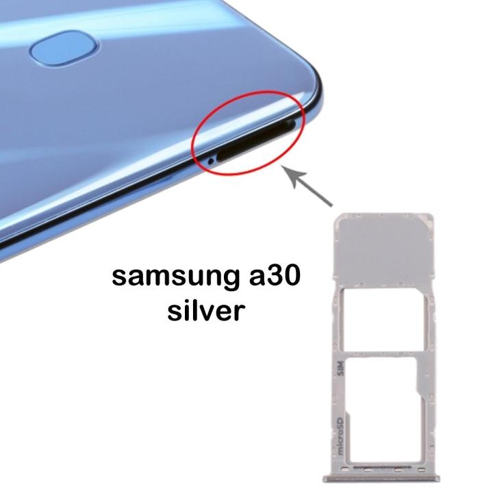Samsung A30 Silver Dual Sim Card Tray And Micro SD Card Slot Holder