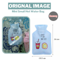 Mini Cute Cartoon Hot Water Bottle Hand Warmer Portable, Leak Proof, PVC and Sponge Material, Neck and Shoulder Pain Relief, Random Color, Small Size. 