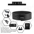 Weightlifting gym Leather lever belt for fitness - 4 inches Black. 