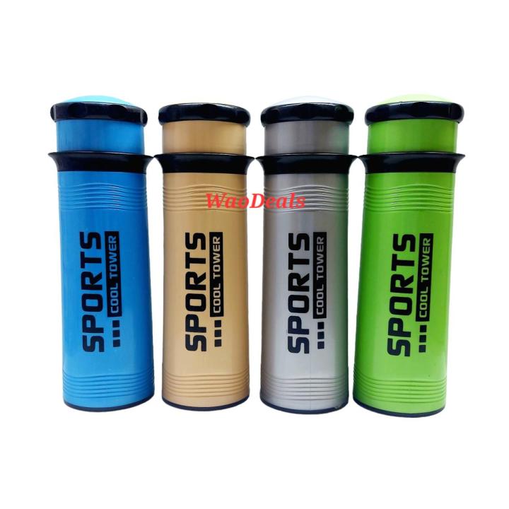 WD_ Stay Hydrated and Cool: The Bright Tower Sports Water Bottle Insulated Water Bottle for School Kids: Nozzle Spout and Easy Ice Filling 650ml