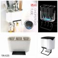 Wall Mounted Kitchen Utensils Spoon Cutlery Holder Multi functional Space Saver Storage Rack With Hooks. 
