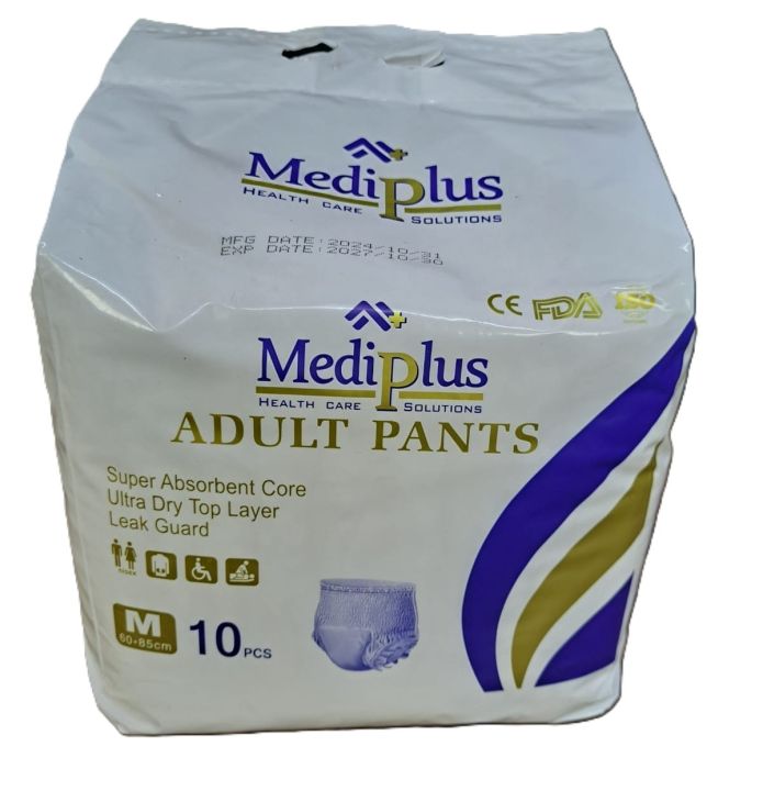 Mediplus Adult Diaper Pants (M), 10 PC in Pack, (60cm-85cm) | Daraz.pk