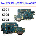 Charging Port For Samsung Galaxy S22 Ultra S908 S908B S908U S908E Plus S901U S906E Board Dock Usb Connector Flex Plate Parts. 