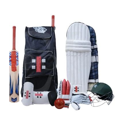Cricket Kit Pack of 9 - Cricket Kit For Adults (Hard Ball Bat Hard Ball Gloves Cricket Kit Bag Helmet Under Guard Leg Pads Elbow Pads Thigh Pads) Cricket Kit 2024 Edition