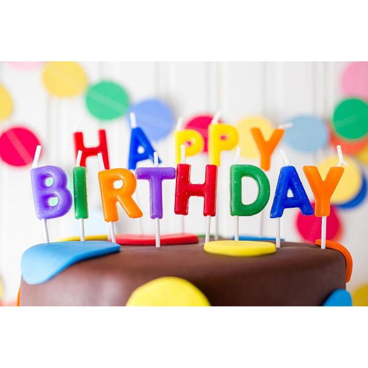 Multi Colours Wax Candles Happy Birthday Alphabet For Cake Decoration
