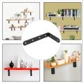90 degree L shape Iron material black color wood shelf bracket Heavy Duty wall shelf support. 
