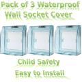 Pack of 3 Waterproof/Child Safety Wall Socket Cover. 