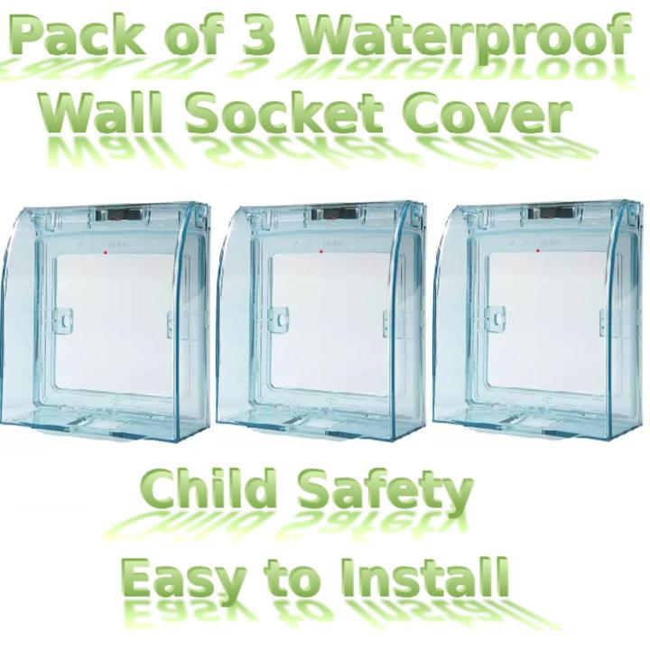 Pack of 3 Waterproof/Child Safety Wall Socket Cover