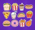 12 Sticker Burger Stickers - Fast Food Stickers Uncut Sheet 4 x 6 inch - Stickers for Laptop - Stickers for Girls - Stickers for Mobile. 