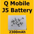 Q Smart Mobile J5 Battery Replacement with 2300mAh Capacity-Silver. 