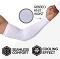 Basic White Football Compression Arm Sleeve. 