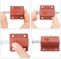 Cabinet Door Push to Open Plastic Metal Latch Bolt Lock, Push Button Spring Load Automatic Door Bolt Latches Lock,. 