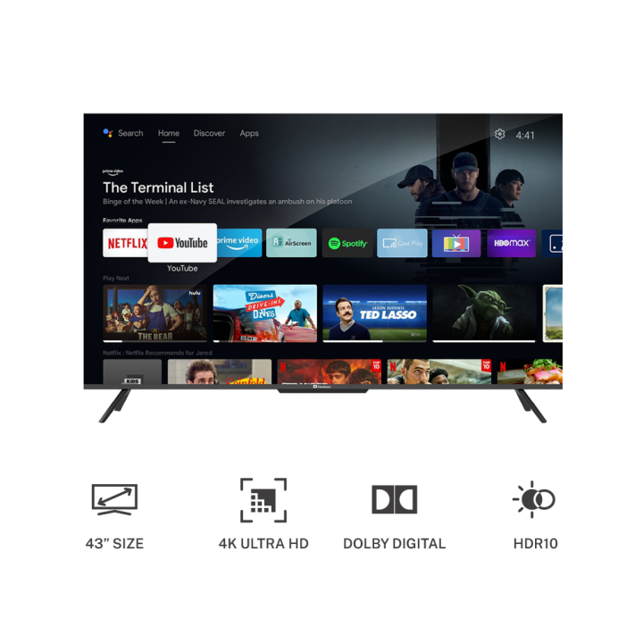 Dawlance 43'' 4K UHD LED TV / Canvas  series / 43G3AP / Narrow Bezel Screen / 2 Years Warranty