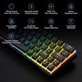 Tezarre TK63 Wireless Keyboard Bluetooth/2.4G/USB Wired 60% Mechanical Gaming Keyboard RGB Backlit PBT Pudding Keycaps Hot-Swappable. 