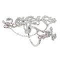 Double Finger Bands Smooth Rose Flower Shape Finger Rings. 
