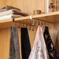 6-Hook Under-the-Shelf Mug Rack Kitchen Hanging Organizer Rack Mug Storage Holder / 6 Hooks Metal Hanger For Kitchen, Mug Cup Storage Rack Cupboard Hanging Coffee Cup Organizer Closet Clothes Shelf Hanger Knife, Spoons. 
