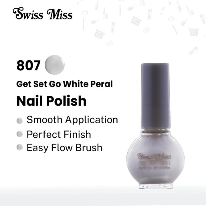 Swiss Miss Nail Polish Get Set Go White Pearl (807)