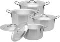 Supreme 8-Piece Pot Set – Durable Aluminum Cookware (Sizes 3 to 6). 