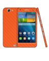 Carbon Fiber Texture Mobile Skin for Huawei Ascend G7 - Orange. 