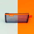 Stationery storage pencil case contrasting color pencil case filing products student pencil bag large capacity pouches transparent mesh pencil case. 