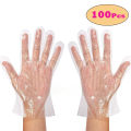 100pcs Disposable Gloves For Food, Individually Wrapped Plastic Transparent Gloves, Film Thickened PE Gloves. 