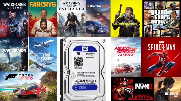 Hard Drive 1tb For Pc - Full of Games - Mix Brand