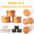 Empty Cosmetic Containers Cream Pot Jar Refillable Plastic 50 gram. 