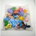 24pcs Mini Plastic toys for kids different animals and birds. 