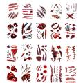 DESCENTE Zombie Bite Tattoo Cosplay Realistic Fake Blood Scars Halloween Zombie Makeup Tattoo Stickers Waterproof Temporary Wound Prank Props Set of 20 Buyers' Favorite. 