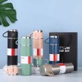 Double-Layer Stainless Steel Vacuum Cup Set,500ml Vacuum Insulated Water Bottle Flask Set with 3 Cups Hot & Cold  Tea, Coffee, Water Bottle Outdoor Travel. 