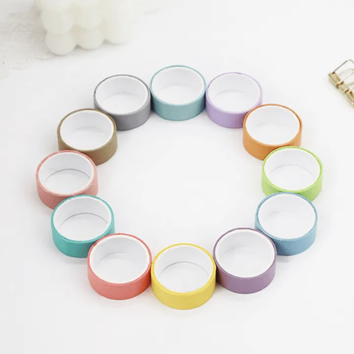 Cute%20Scrapbooking%20Solid%20Color%20Washi%20Tape%20Set%2012%20Pcs%20Decorative%20Masking%20Tape%20Adhesive%20Tape%20-%20Image%205