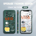 Jizetin for OPPO F19 / A74 / A95 Case Side Design Phone Cover Graffiti NASA Astronaut Moon Cover Square Edge Pattern Liquid Silicone Trend Case. 