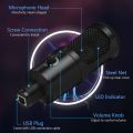 USB Microphone,Cardioid Metal Condenser for Karaoke Recording Microphone with Noise Suppression,Plug & Play,Latency-Free with with Tripod Stand for _YouTube-K669 Gaming Recording PC,Laptop,Conferences, Chat,Live Broadcast_ silver Color. 