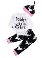 Romper And Pajama With Cap Daddy,s Little Girls printed For Baby Girls Full Sleeves Tee Top's Clothes Sets Dresses Outfit. 