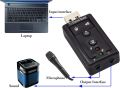 USB 2.0 7.1-Channel Virtual USB 3D Stereo Audio Adapter External Sound Card with 3.5 mm Audio and Microphone Ports, Internal Amplifier and Volume Controls. 